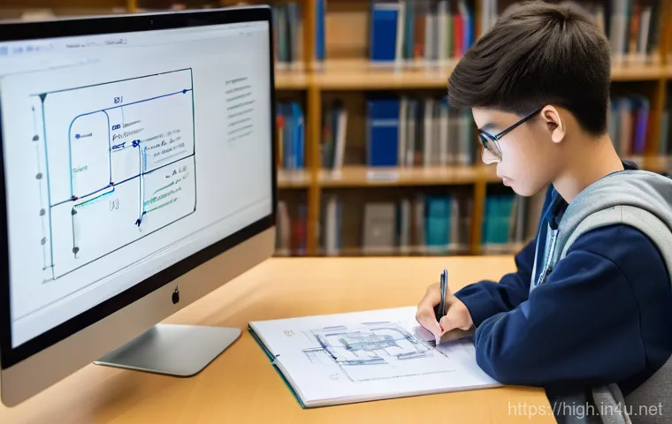 고등학교 방학 공부 계획 - A determined gender-neutral high school student, aged 17, is actively planning their academic schedu...