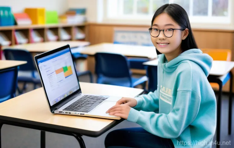 고등학교 장학금 종류 및 신청법 - **Prompt 1: High School Student Actively Researching Scholarship Opportunities**
A bright, well-...
