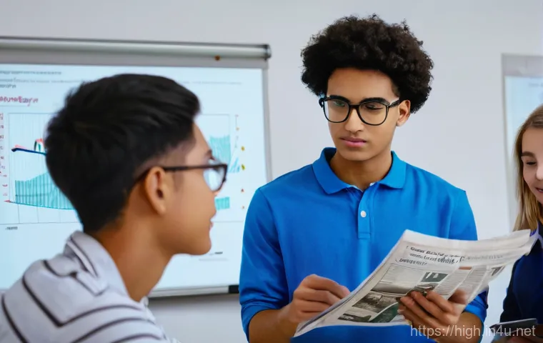 고등학교에서 경제학 공부법 - **Prompt 1: Bridging Economics with Everyday Life**
A diverse group of high school students (app...