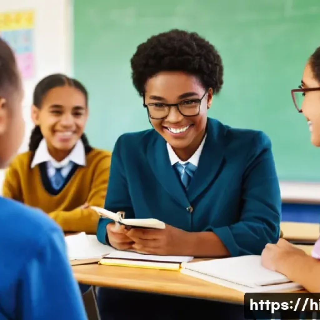 고등학교 교사 추천서 받는 법 - **Prompt 1:** A diverse group of high school students, aged around 16-17, are gathered around a kind...